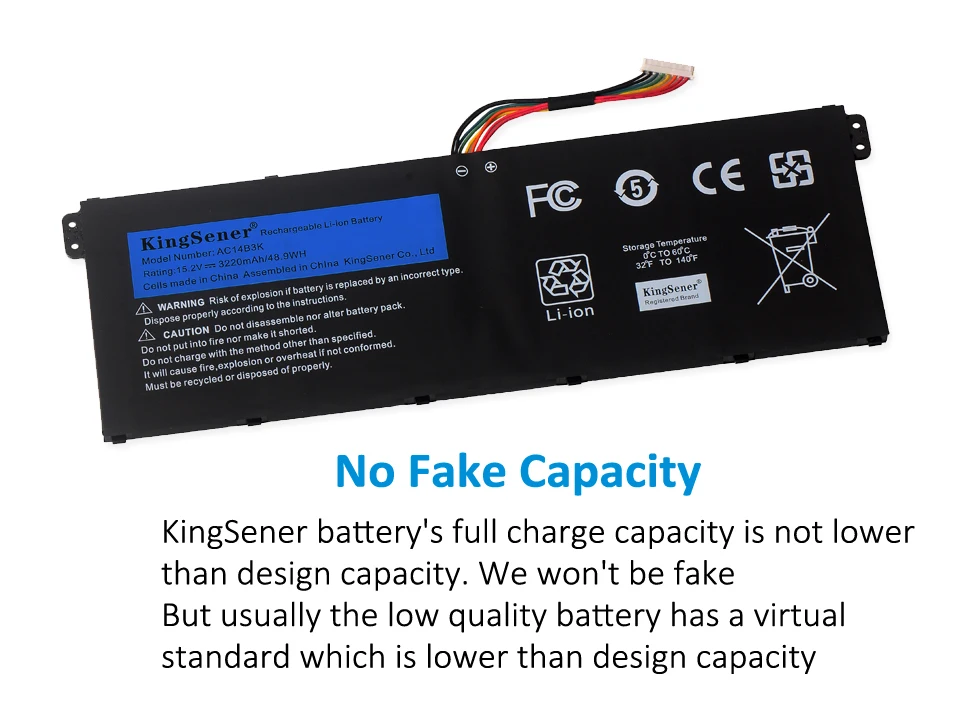 Kingsener-bateria do Portátil Acer Aspire Ac14b3k R5571t R5-571tg S14 Cb3-511 Swift Sf314-51 r 11 R3131t S14 15.2v 3220mah - Imagem 3