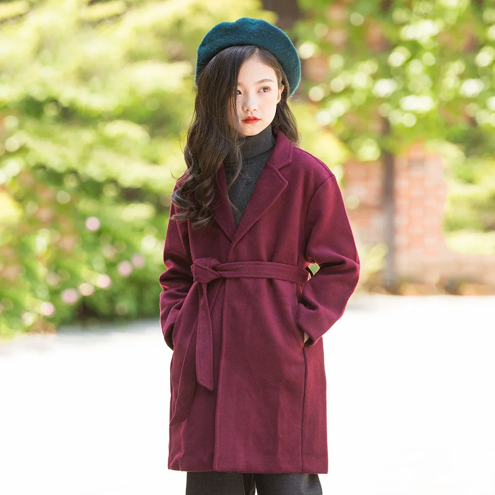 

Girl'S Woolen Jacket Autumn And Winter Childrenswear 2018 New Style Big Virgin Wool Duffle Coat Parent And Child-a Generation of