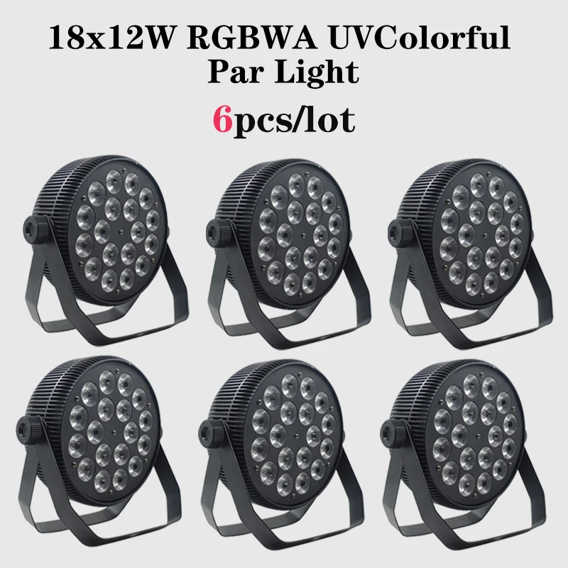 6 шт./лот 18x18W алюминиевый светодиодный par Светильник RGBWA УФ 6IN1 индикаторная панель
