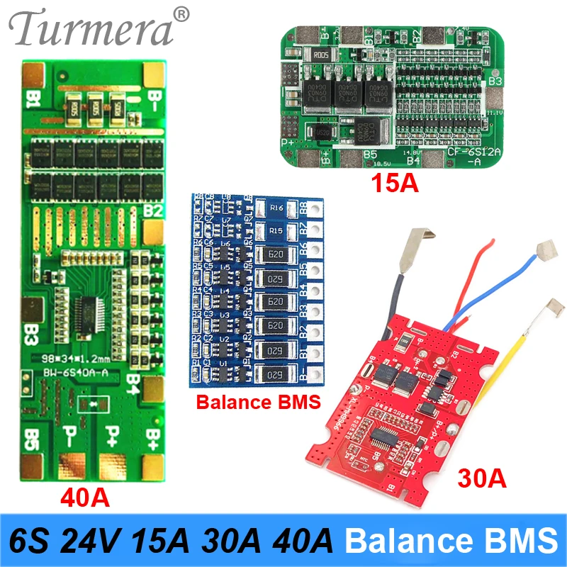 Литиевая батарея Turmera с балансом 24 в 25 15 А 30 40 защитная плата BMS для батареи