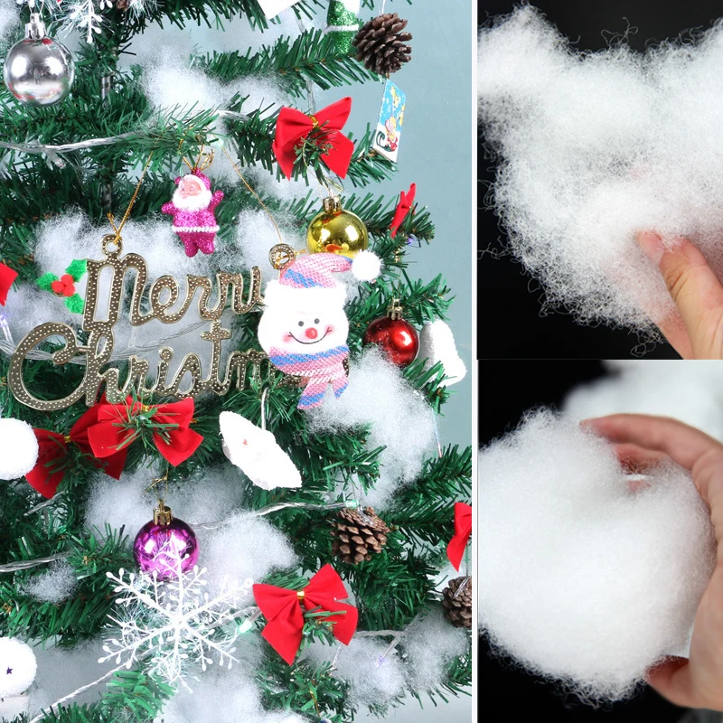 Поддельные снег Рождество хлопок Рождественский Декор реквизит 200 г вечерние