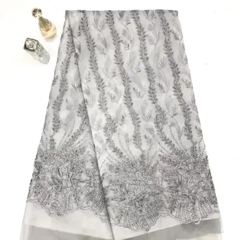 

Madison Sequin Dress Material Lace Sequins Grey French African Nigerian Latest Design High Quality Tulle 2020 For Dress