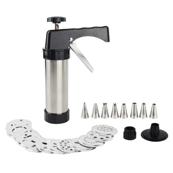 

Biscuit Maker Cookie Making Machine Cookie Press Machine Cake Decoration 13 Cookie Blades and 8 Pastry Nozzles Cookie Press Icin