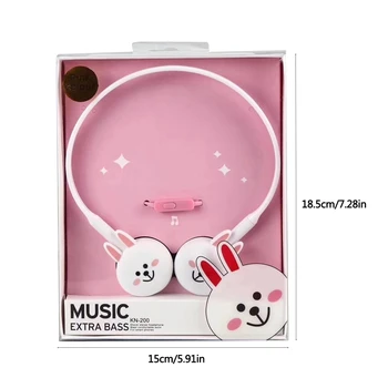 

Kids Wired Headphone Cartoon Animal Headset with Microphone Music Earphone Gifts X3UB