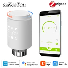 Tuya ZigBee – actionneur de radiateur intelligent, contrôleur de température thermostatique d'intérieur Programmable TRV pour Google Alexa
