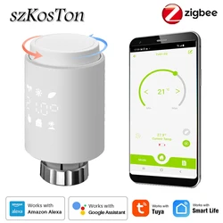 Tuya ZigBee – actionneur de radiateur intelligent, contrôleur de température thermostatique d'intérieur Programmable TRV pour Google Alexa 