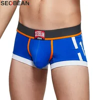 SEOBEAN Boxer taille basse pour homme, sous-vêtement en coton, doux, respirant, confortable, pour un usage quotidien décontracté 2