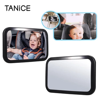 

TANiCE 360 Degree Adjustability Stable Baby Mirror Safety Car Seat Mirror Wide View Shatterproof With Car Sun Visor Organizer