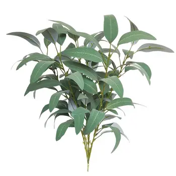 Artificial Fake Green Faux Silk Flower Eucalyptus Plant Leaves Green Wall Decor 4