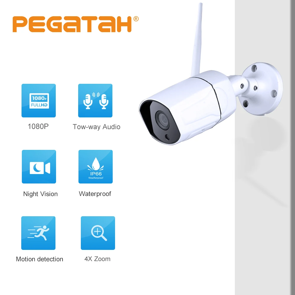 Ip-камера 1080 P WiFi 36-светильник ночное видение водонепроницаемая 4x зум