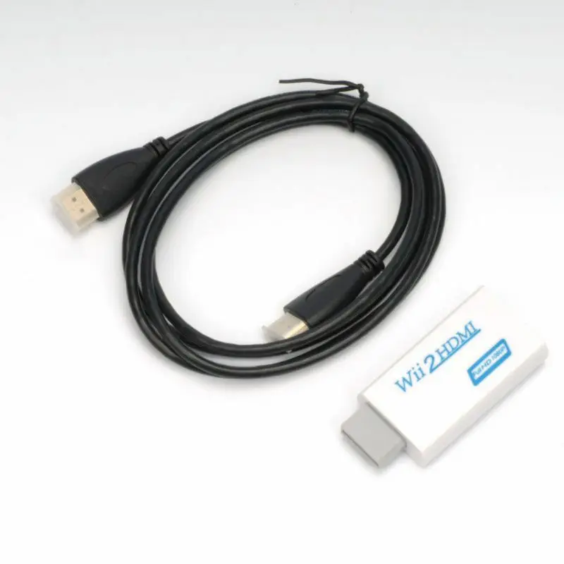  WII A HDMI Adattatore Full Hd 1080p Uscita Upscaling Converter 3.5 millimetri Supporto Audio + Cavo