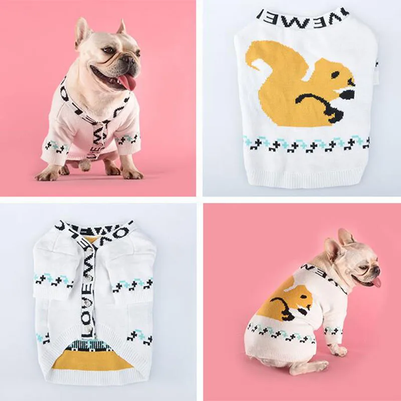 Pet Tide brand squirrel sweater dog clothes autumn and winter law fight autumn and winter warm cute sweater cardigan