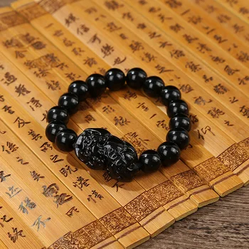 

Obsidian Wooden Bracelet