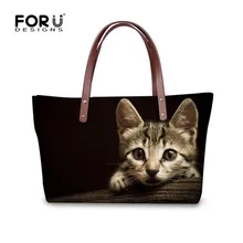 FORUDESIGNS/Женские сумки в стиле Харадзюку, женские сумки с 3D милым котом, сумки через плечо для дам, женские сумки-тоут, Bolsos Feminina