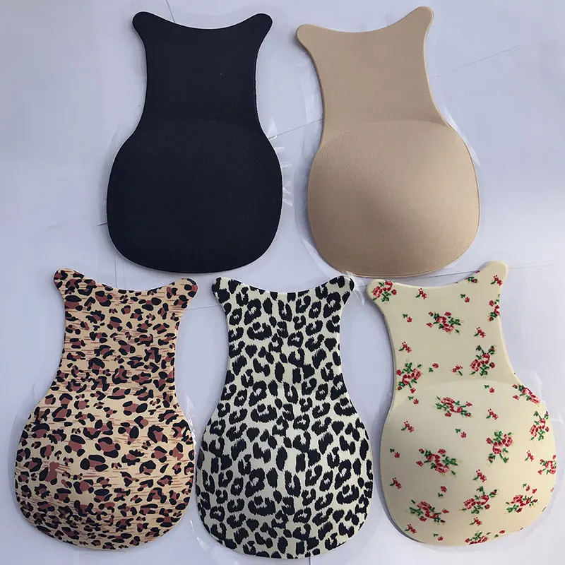 Women Leopard Print Invisible Silicone Breast Pads Lift Up Tape Bra Nipple Cover 