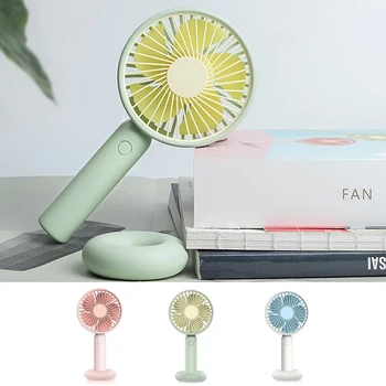 

Mini Handheld Fan USB Rechargeable 3 Speed Adjustable Cooling Standing Desk Fan