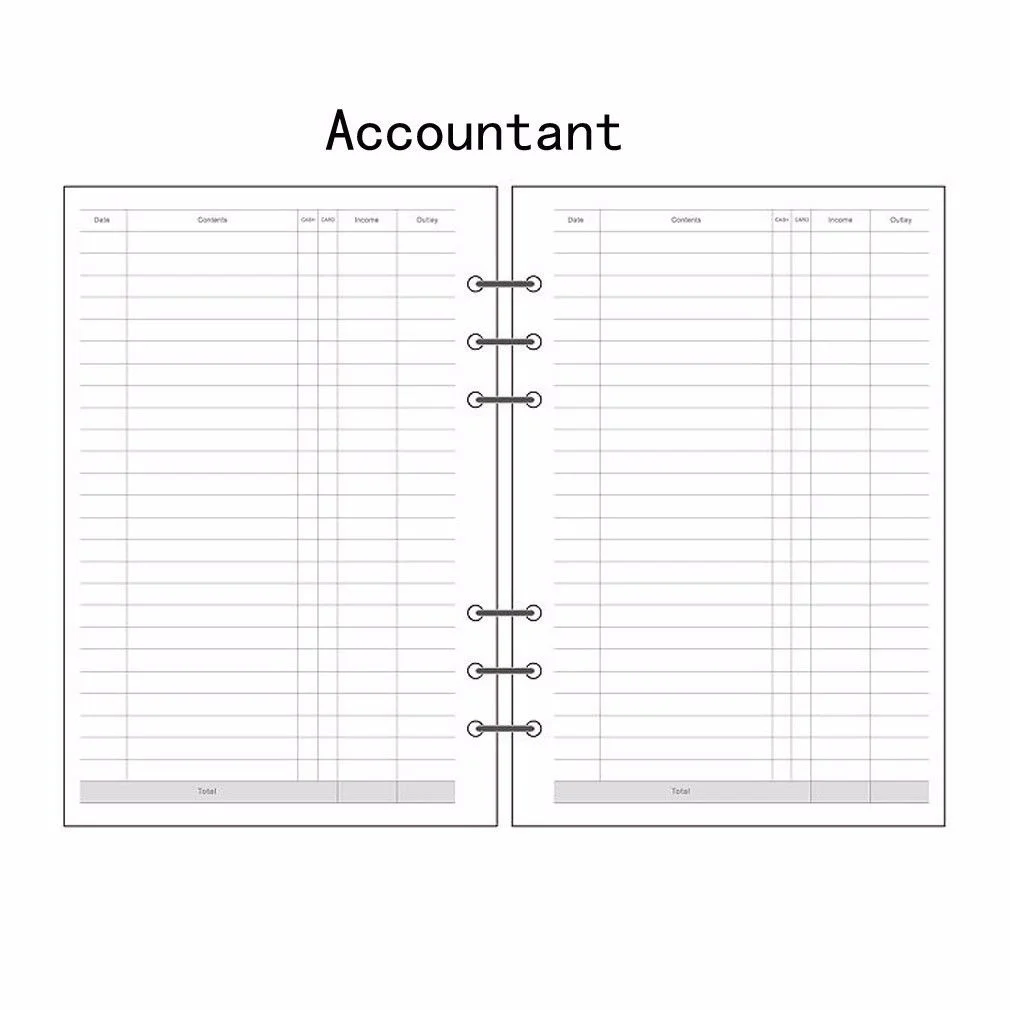 

A5/A6/A7 Accountant Planner Diary Insert Refill Schedule Organiser 45 Sheets Note