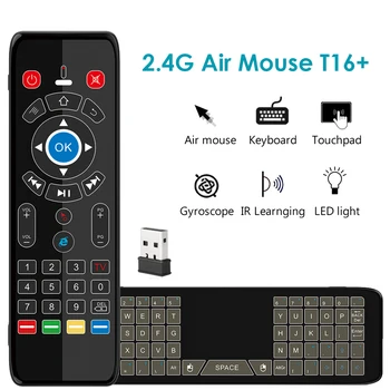 

T16 Backlit Voice Air Mouse with Touch Screen Keyboard 2.4GRF Remote with IR Learning T16-M MIC for Android TV Box IPTV Smart TV