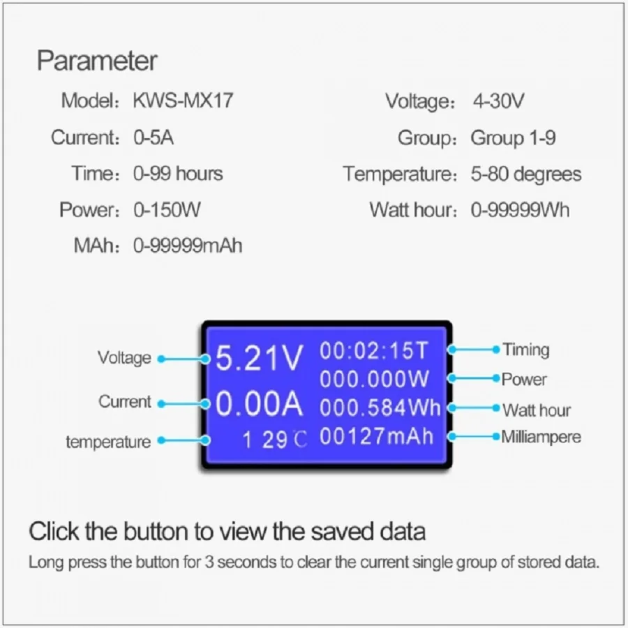 USB Out Voltage Current Capacity Multimeter Detector