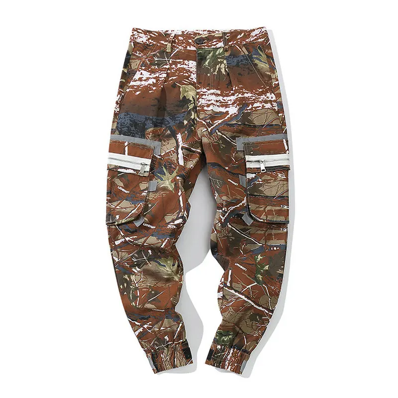 

Streetwear Camouflage Printing Joggers Men Camo Reflective Harem Mens Jogger Pants Ankle-length Casual Hip Hop Men Trousers