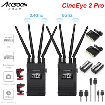 

ACCSOON CineEye 2 Pro 2.4Ghz/5Ghz Dual-Band Wireless Transmission System w/ Battery 1080P HDMI 60fps 60ms Low Latency 350m Range
