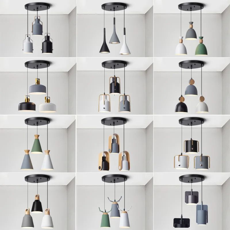 

European Style Restaurant Chandelier Three Head Modern Minimalist Creative Cool Table Dining Room Balcony Bar Counter Lighting L