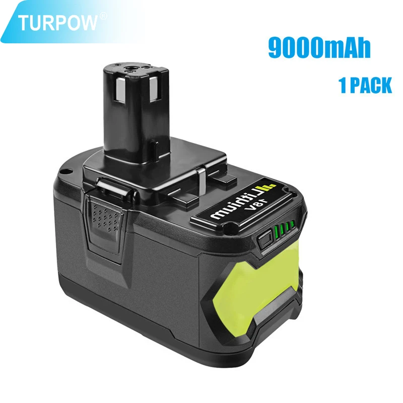 Сменный аккумулятор Turpow для электроинструментов Ryobi 18 в 6000 мАч 9000 P108 RB18 литий ионный перезаряжаемый