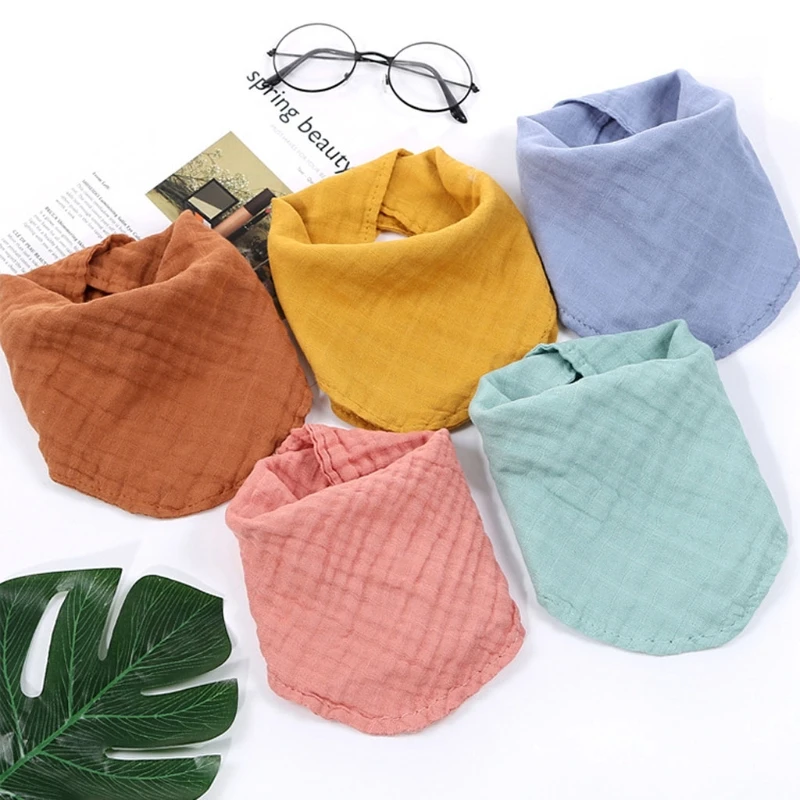 Baby Feeding Bibs Soft Cotton Saliva Towel Toddler Triangle Scarf Bandana Newborn Burp Cloth Shower Gifts G99C