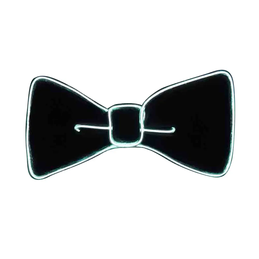 Flashing Necktie Polyester Silk Accessories Evening Show Christmas Gift Bow Tie Luminous LED Dance Jewelry Bowtie Party - Цвет: White