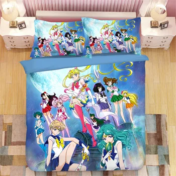 

Sailor Moon Anime 3D Printed Bedding Set Tsukino Usagi Duvet Covers Pillowcases Comforter Bedding Sets bedclothes bed linen 11