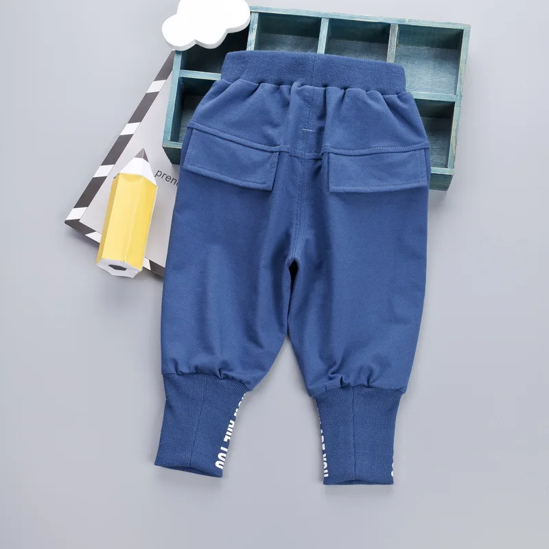 Spring Korean-style Children Boy Pants Lettered Trousers Medium Waist Harem Pants CHILDREN'S Pants Baby Casual Pants
