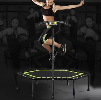 

Silent Mini Trampoline with Adjustable Handle Bar Fitness indoor Trampoline Bungee Rebounder Jumping Cardio Trainer Workout