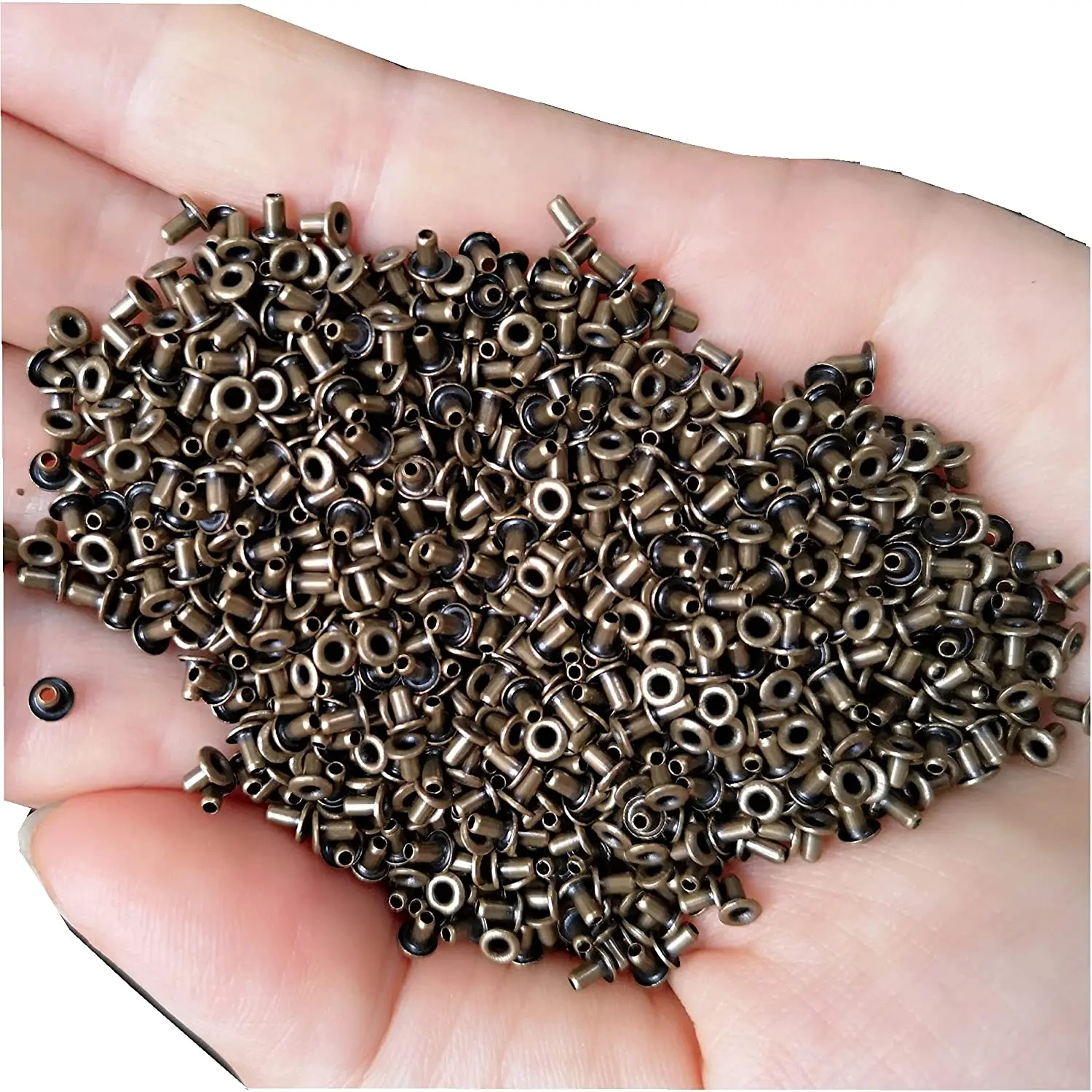 600pcs Small Solid Brass Eyelet Leather Craft Repair Grommet Round Eye Rings for Shoes Bag Clothing Leather Belt Hat
