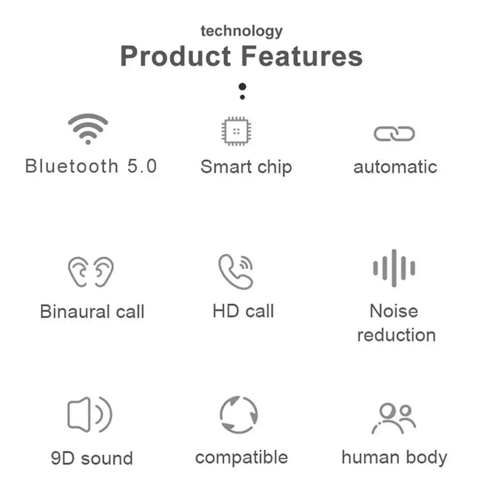 2019 беспроводные наушники Bluetooth 5 0 HD звонки стерео гарнитура с зарядным чехлом HiFi