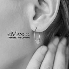 EManco 316L серьги из нержавеющей стали для женщин, трендовые серьги с крючками, женские модные круглые серьги, ювелирные изделия
