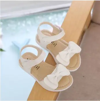 

2020 New Season Summer Big Bow-tie Children Shoes Girls Sandals Baby Korean Party Princess Shoes Solid for 1-6 Hot Sale