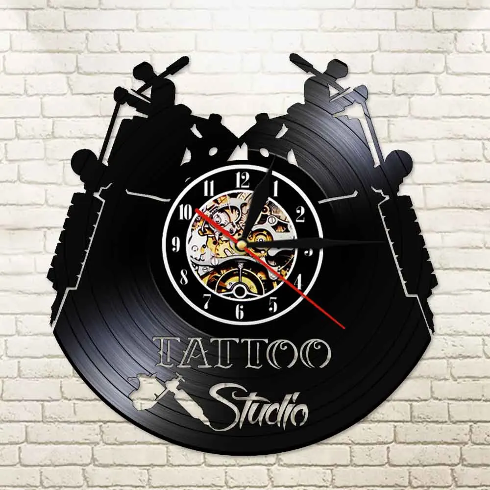 Тату студия с логотипом бизнес знак винтажная виниловая запись настенные тату