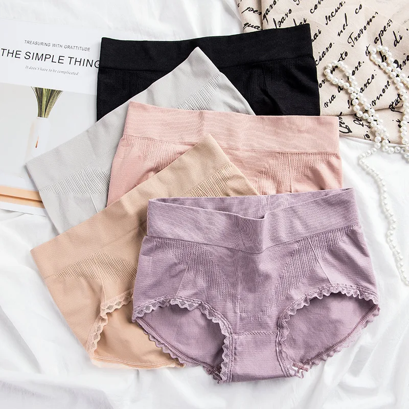 40-70kg Cotton File Seamless Super Elastic Hip Hip Waist Briefs Women Underwear 4pcs,leave Colors Message for Different Colors