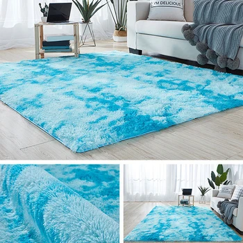 

Multi-color Carpet Tie-dye Plush Rug Living Room Coffee Table Pad Carpet Bedroom Bedside Bay Window Rug Baby Crawling Mat