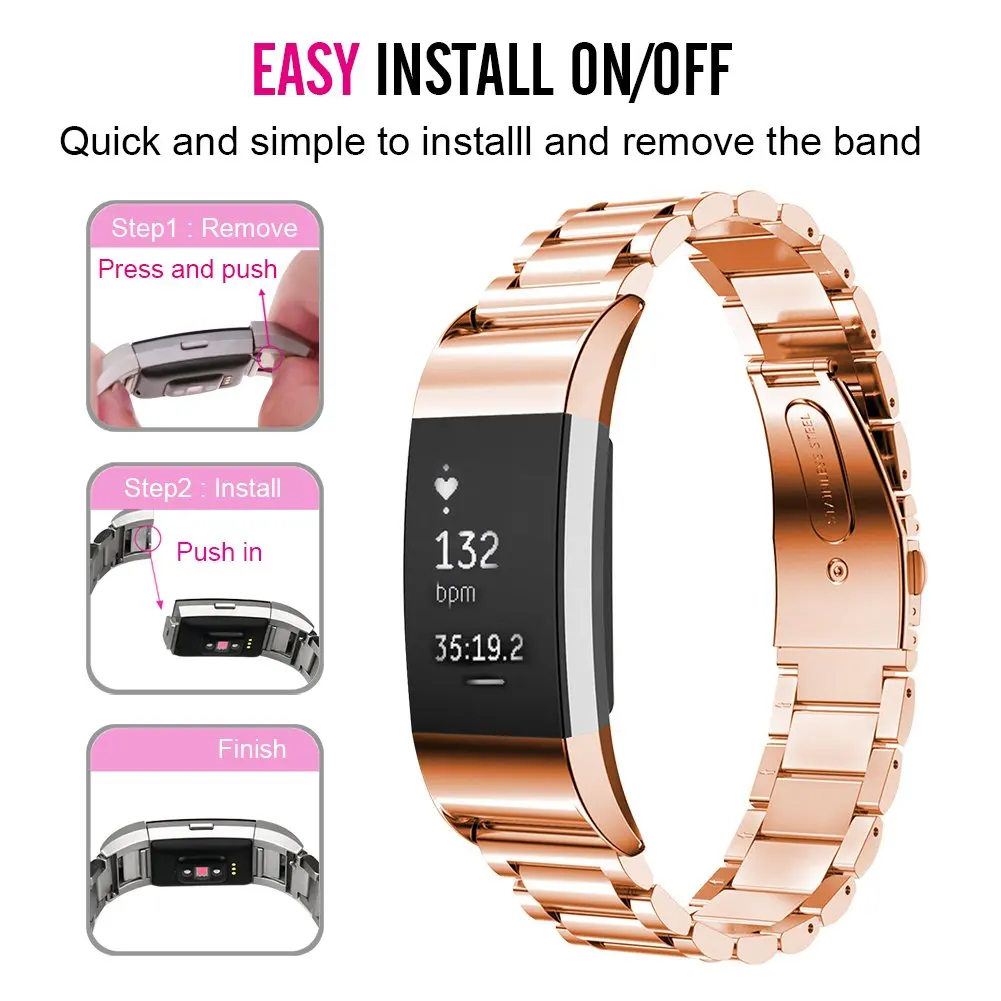 OULUCCI ремешок из нержавеющей стали для Replacement Charge 2 сменный ремешок для Fitbit Charge 3 ремешок для часов