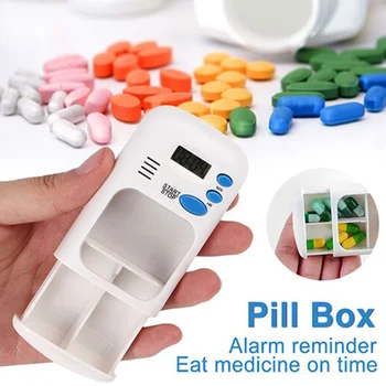 

Mini Portable Pillbox Electronic LED Alarm Intelligent Clock Reminder Pillboxs First Aid LAD-sale