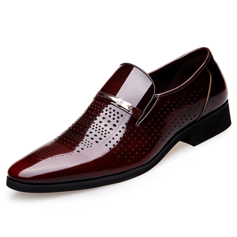 

2019 New High Quality Leather Men Brogues Shoes Lace-Up Wedding Business Dress Men Oxfords Shoes Male Formal Shoes