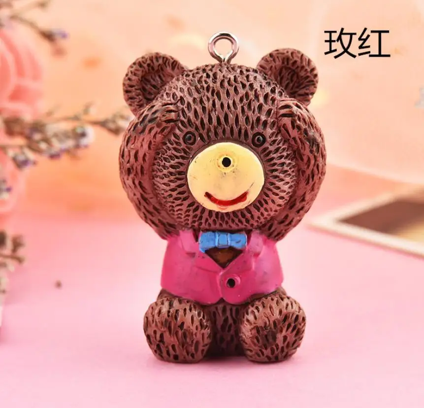Заколки для волос мультфильм kawaii плюшевый мишка flatback кабошон для DIY скрапбукинга, брелок серьги кулон - Окраска металла: .