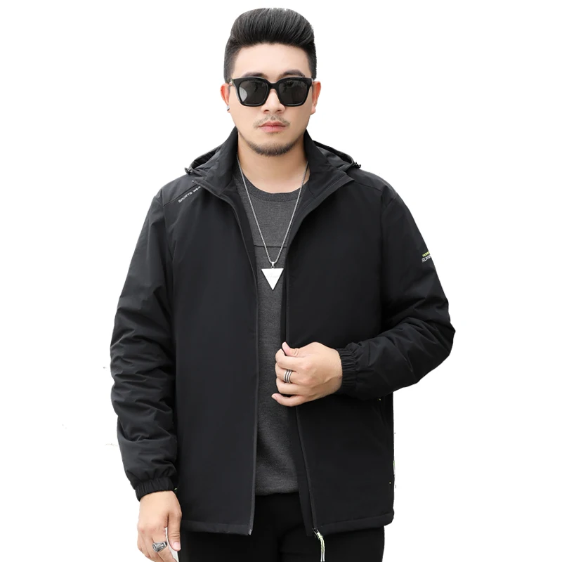 Новинка, большие размеры 10XL 9XL 8XL 7XL 6XL, Мужская Флисовая Куртка с капюшоном, Мужское пальто, повседневные однотонные куртки, хлопковые мужские куртки