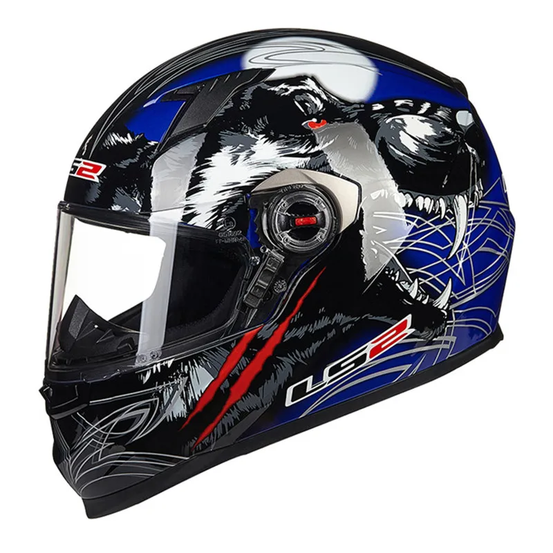 Blue Wolf LS2 FF358 мотоциклетный шлем анфас мотоциклетный мужской гоночный шлем Moto Casco Capacetes de Motociclista - Цвет: Blue Wolf
