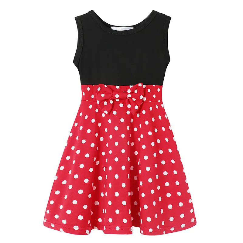 Minnie Dress Платье Эльзы, Анны, Белль для девочек, детская одежда, костюм принцессы для детей, Элегантное летнее праздничное платье для девочек - Цвет: Minnie Dress