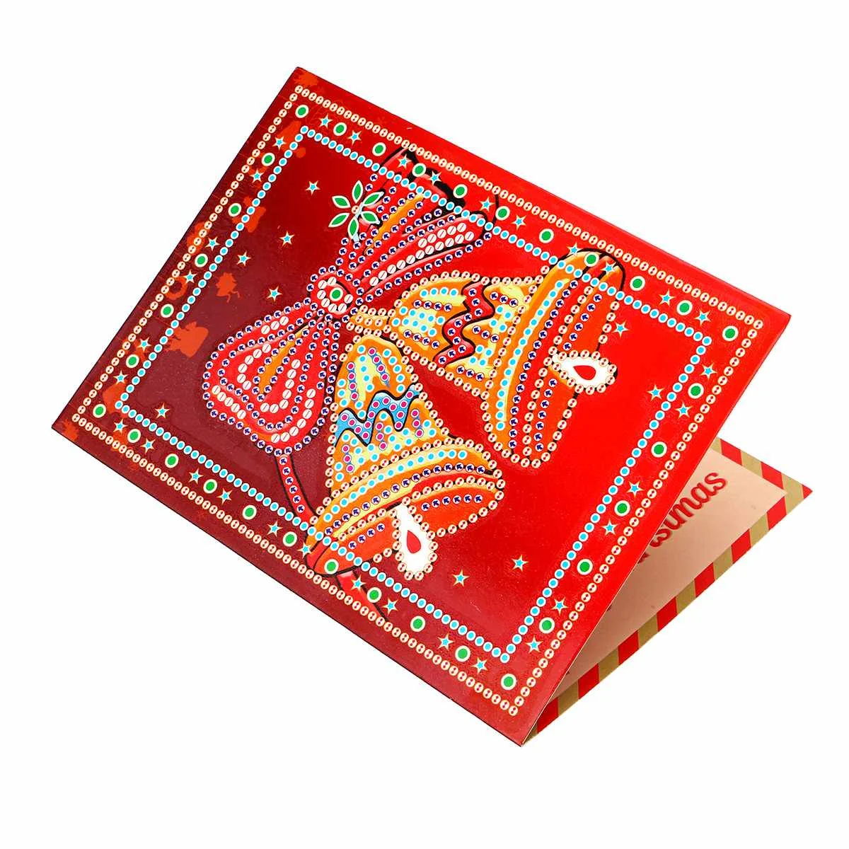  4PCS DIY Diamond Painting Greeting Cards Christmas Invitation Cards 5D Embroidery Diamond Postcards - 4.00025E+12