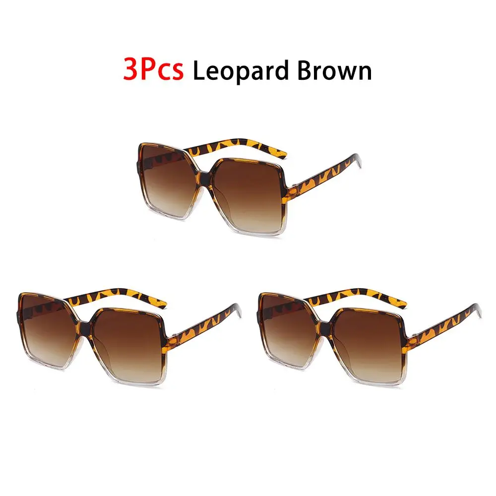 1/3Pcs Vintage Oversized Sunglasses Fashion Shades Square Sun Glasses UV Protection Big Frame Flat Top Eyewear oversized square sunglasses Sunglasses