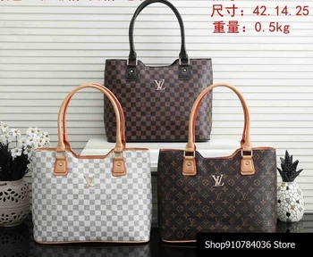 

Luxury Louis Vuitton LV- Leather Handbags Women Bags Designer Brand Women's Shoulder Bags Large Capacity Ladies Hand Bags L490
