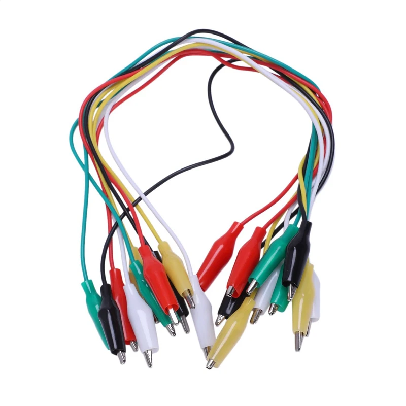 

10 Pcs Colorful Double Ended Alligator Clips Test Lead Jumper Wires